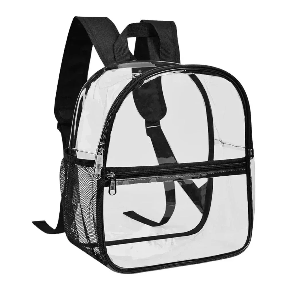 NEW Clear Backpack Stadium Approved 12×10.5x6” with Reinforced and Wider Bottom
